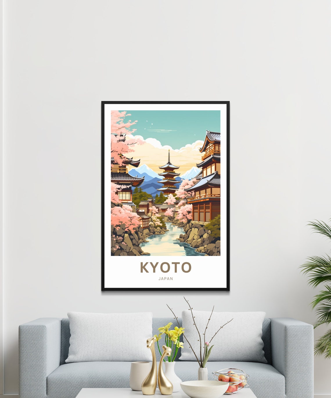 Kyoto Japan Personalized Cherry Blossom Pagoda Travel Poster - Image 3