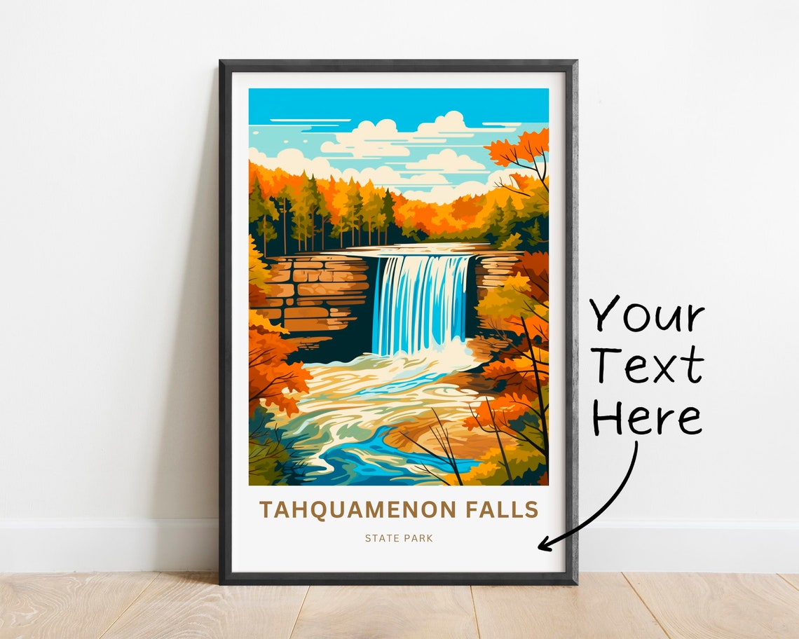 Tahquamenon Falls Michigan Personalized State Park Travel Poster