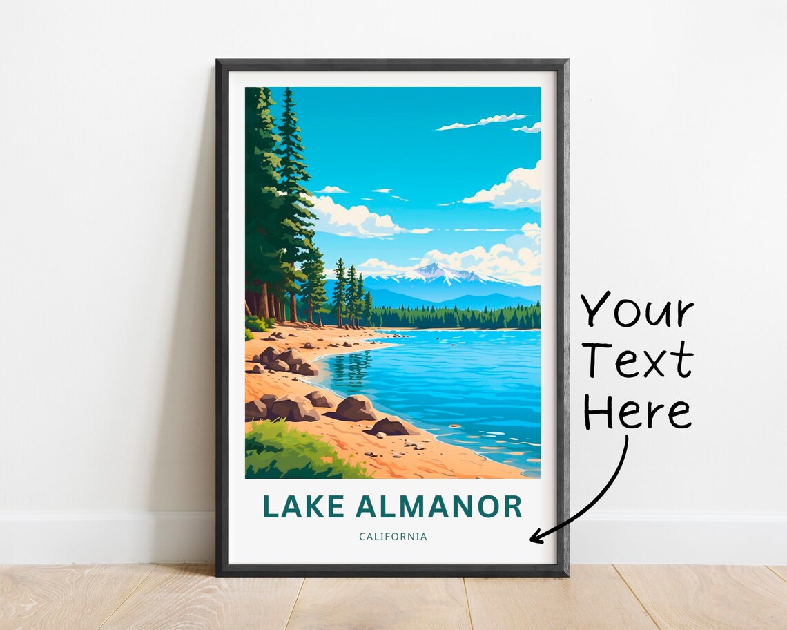 Lake Almanor Personalized Travel Poster, California