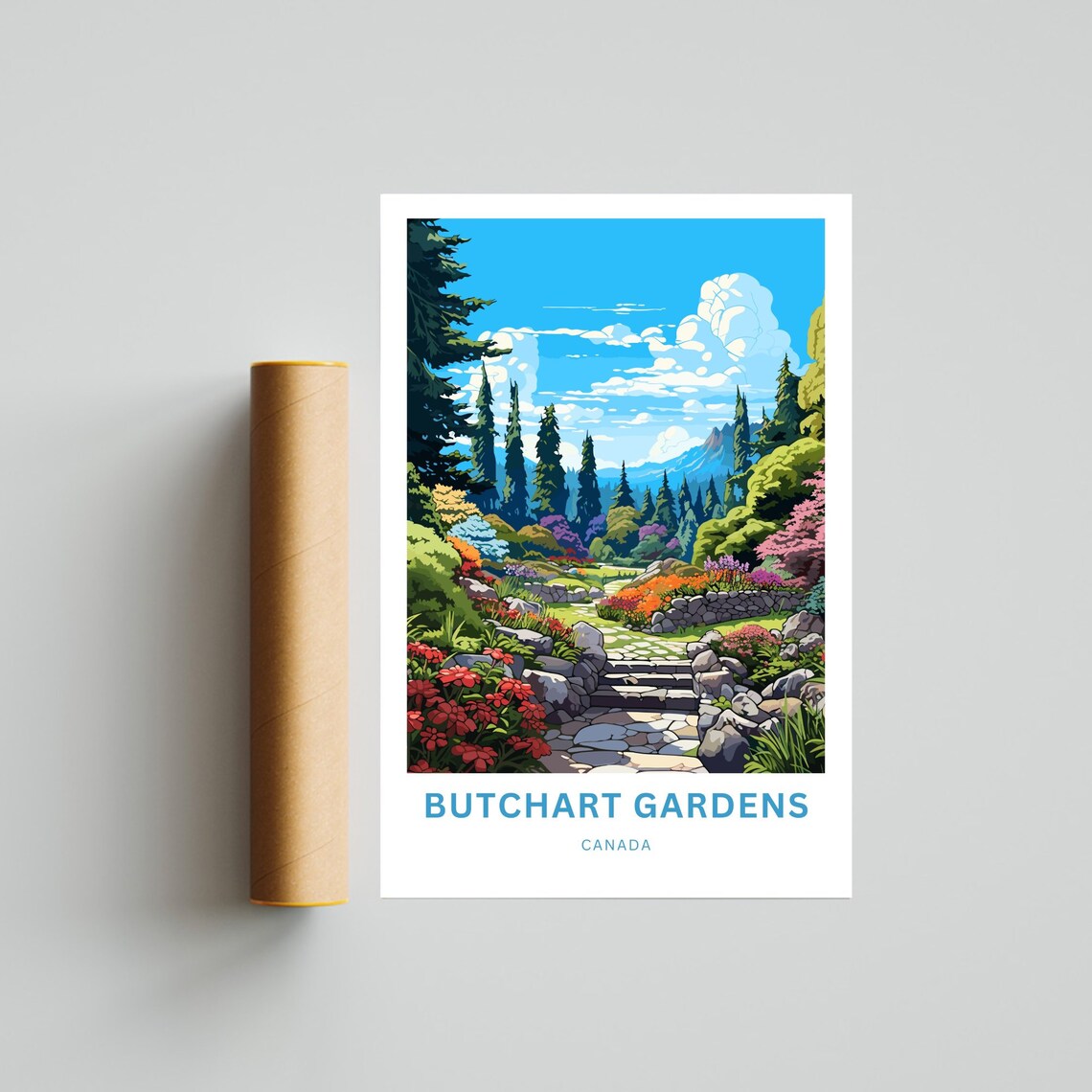 Butchart Gardens Travel Poster, Canada Wall Art - Image 4