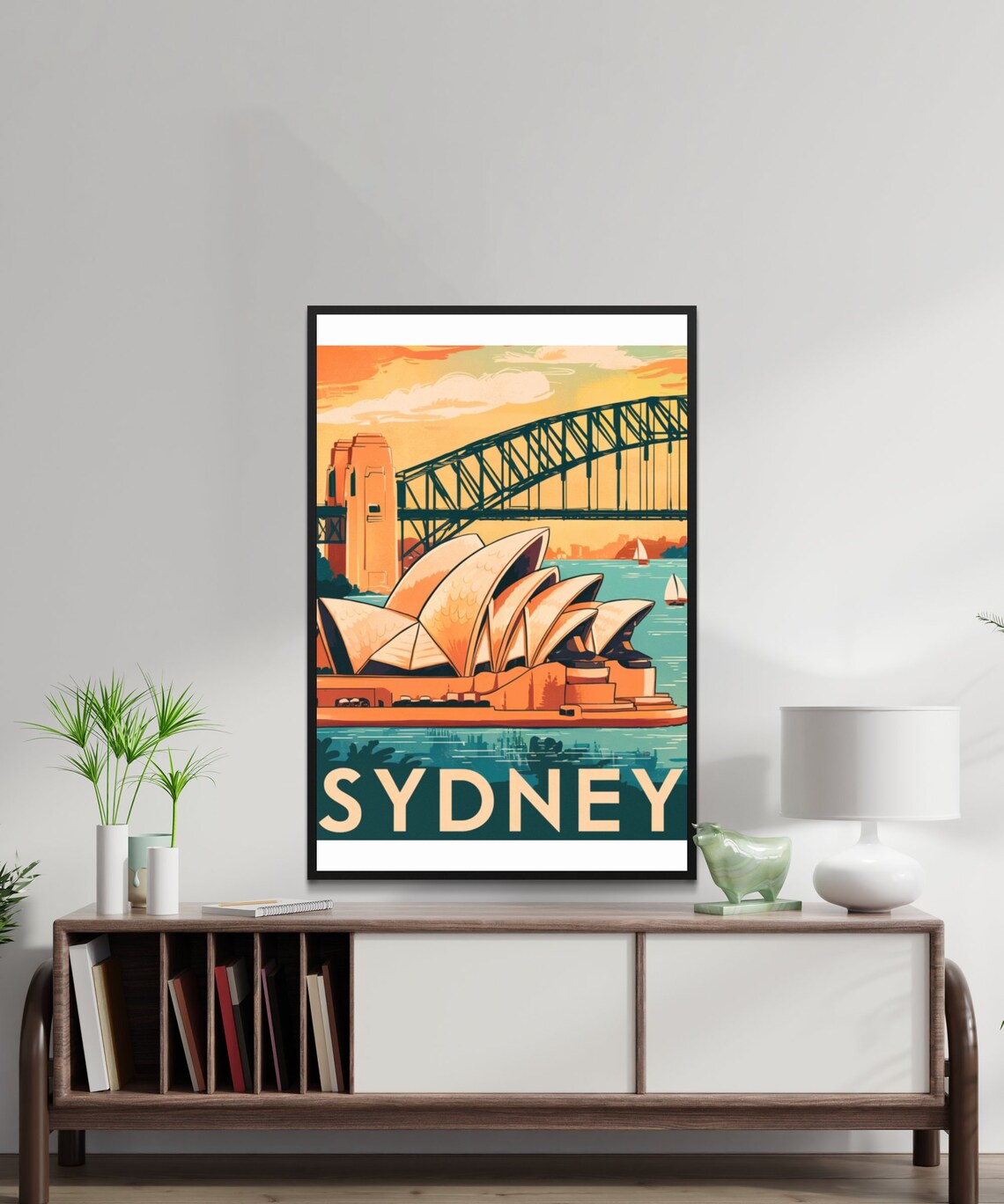 Sydney Australia Opera House Harbour Bridge Vintage Travel Poster - Image 2