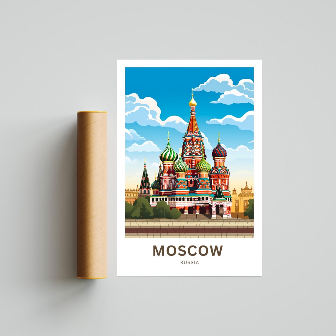 Moscow Russia Saint Basil Cathedral Onion Domes Landmark Poster - Image 4