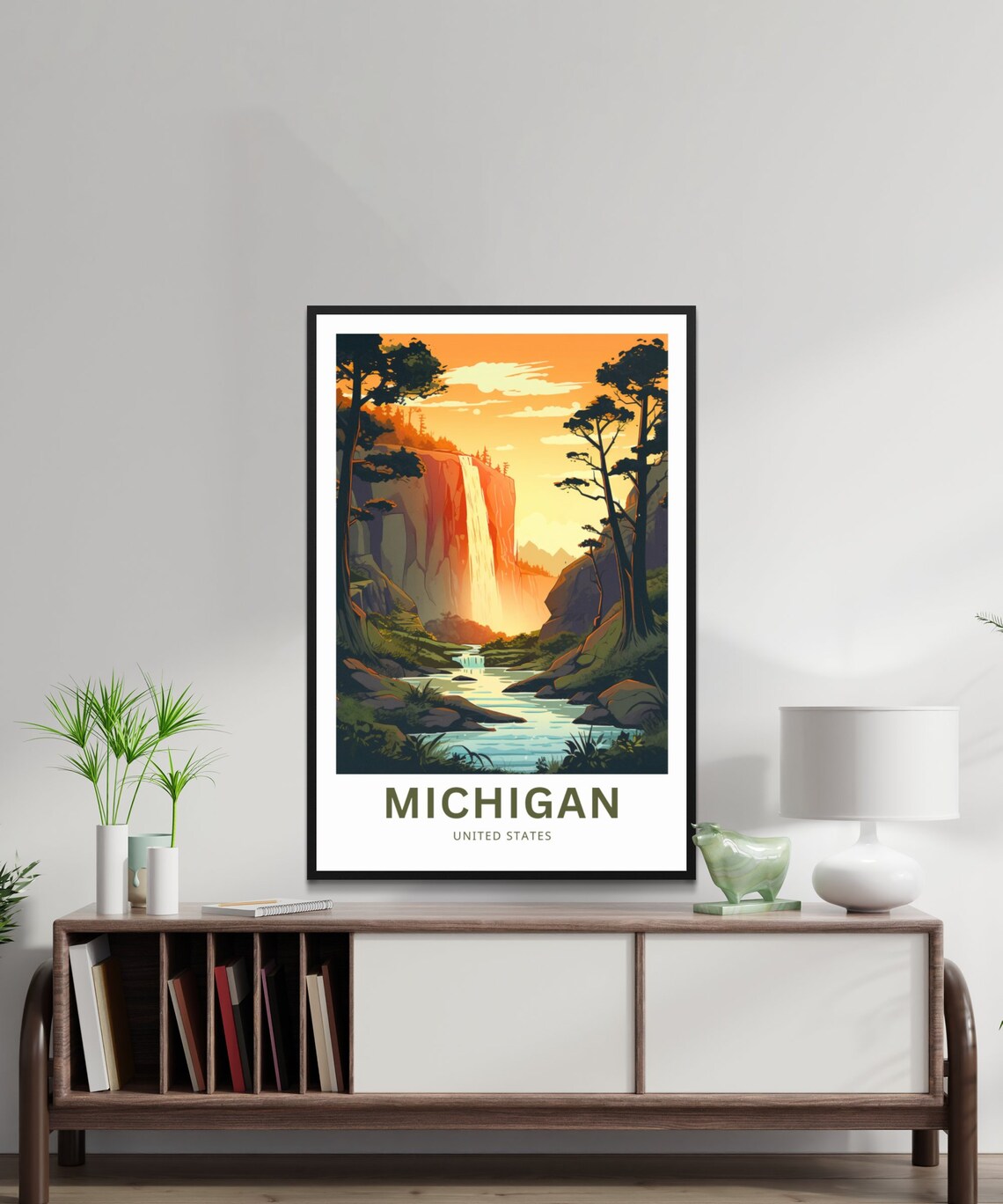 Personalized Michigan Travel Print, United States Poster - Image 2