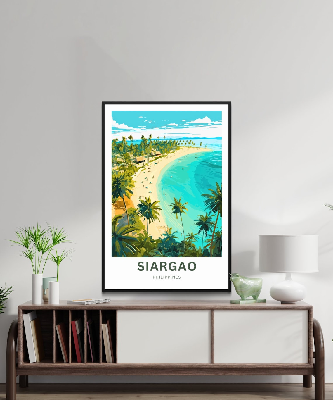 Siargao Golden Beach Turquoise Sea Palm Trees Philippines Poster - Image 2