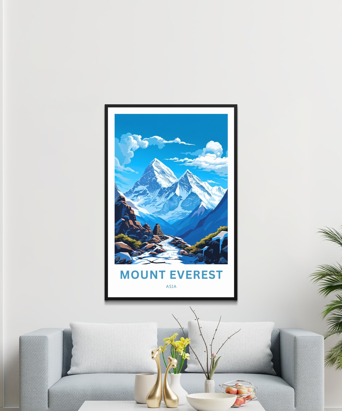 Mount Everest Asia Snow Peaks Glacier Mountain Valley Travel Poster - Image 3