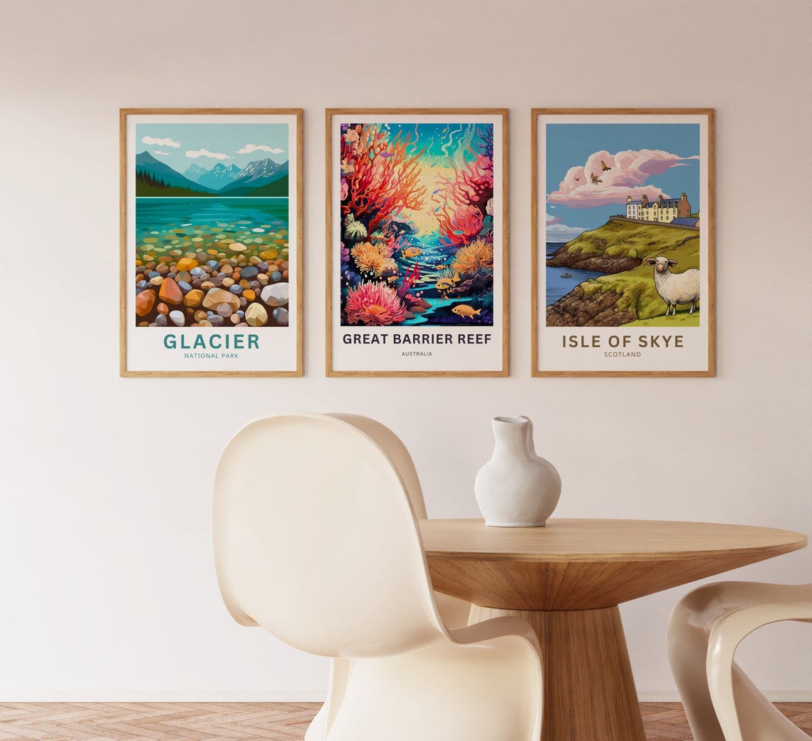 Great Barrier Reef Australia Bright Coral Canyon Reef Art Poster - Image 3