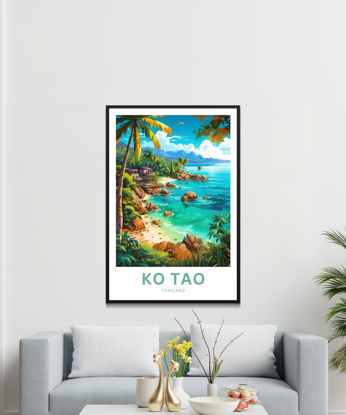 Personalized Ko Tao Thailand Turquoise Cove Custom Travel Poster - Image 3