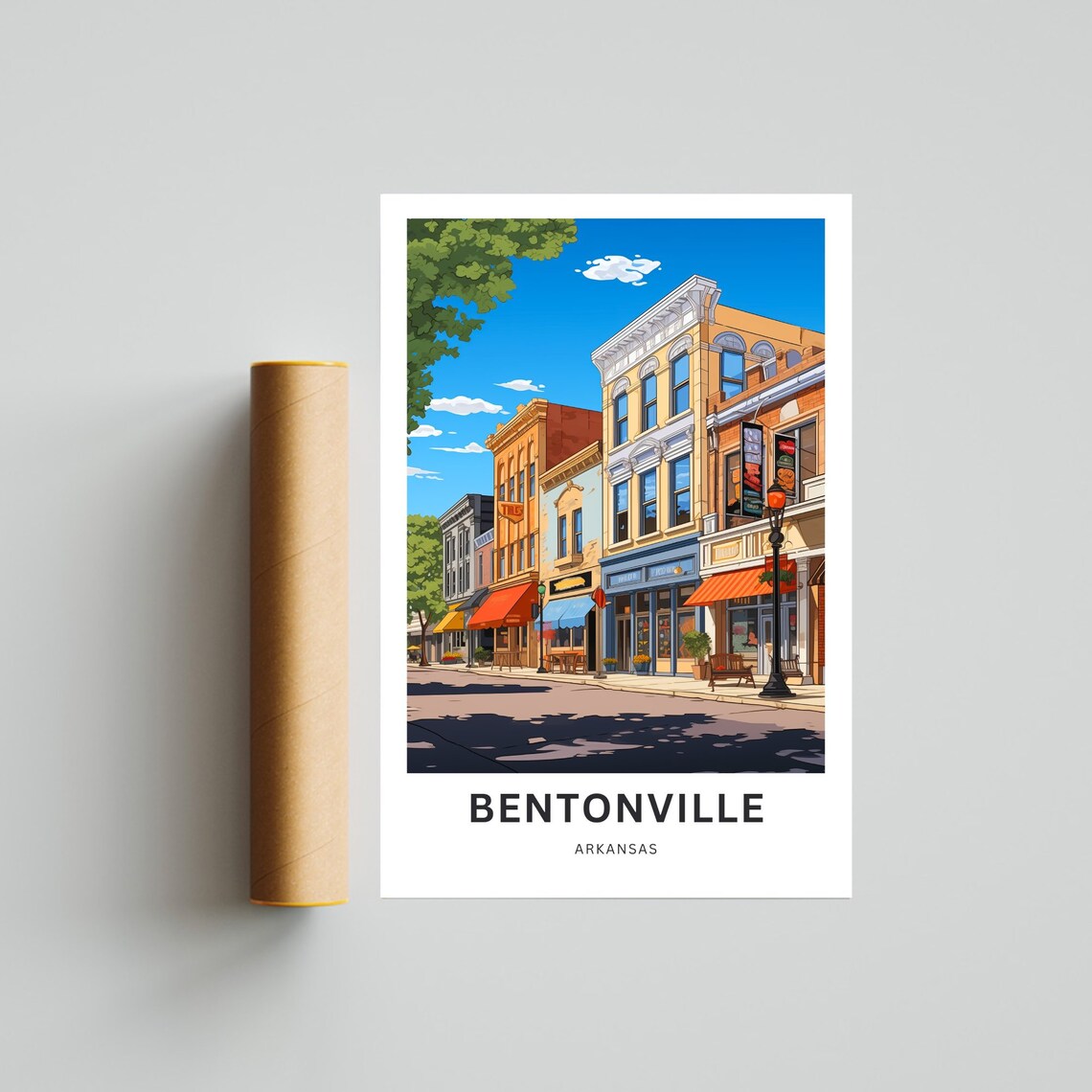 Bentonville Arkansas Historic Downtown Main Street Shops Poster - Image 4