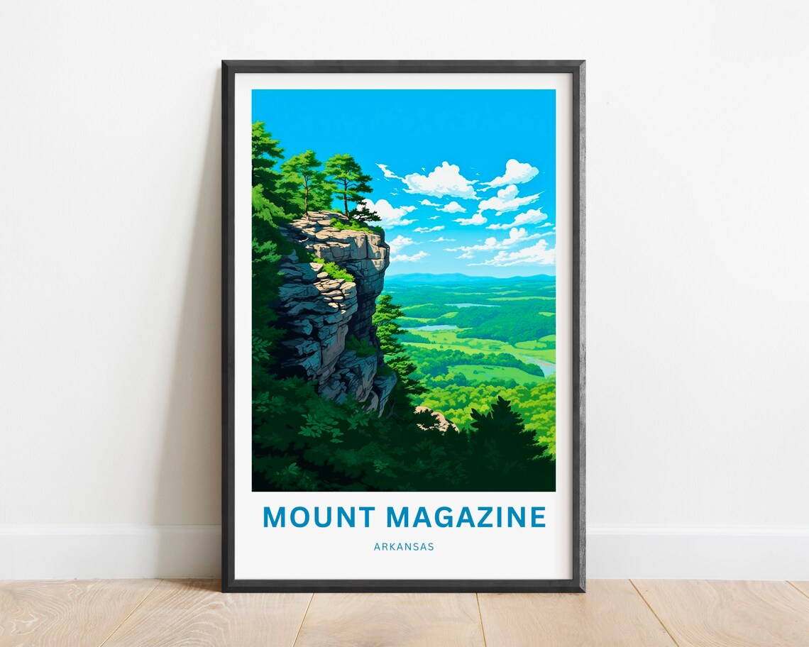 Mount Magazine Arkansas Cliff Overlook Green Valley Travel Poster