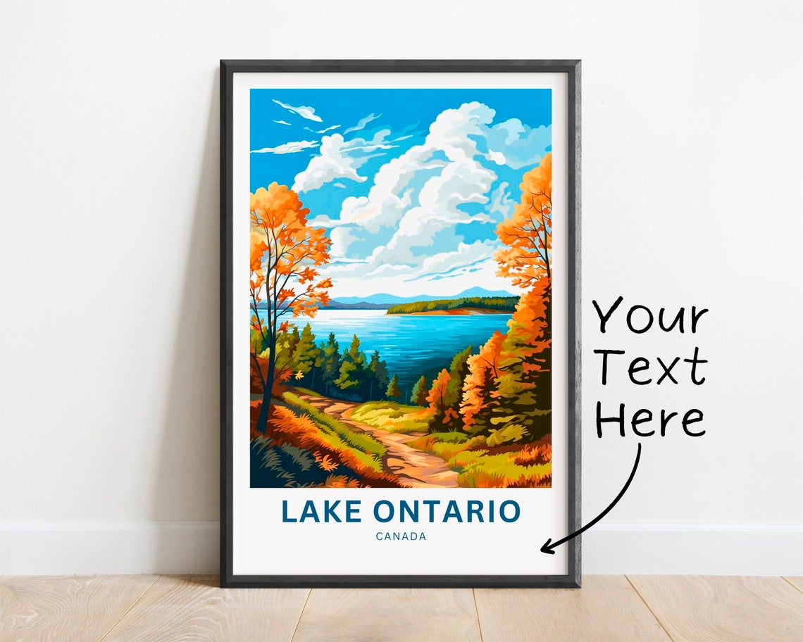 Lake Ontario Canada Autumn Maples Lakeside Custom Art Poster