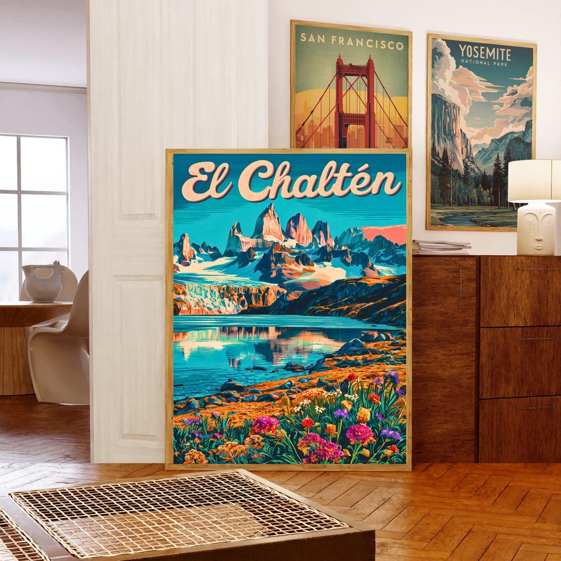 El Chaltn Vintage Travel Poster El Chalten Print Argentina Wall Art Framed Present Gift Argentina Present - Image 5