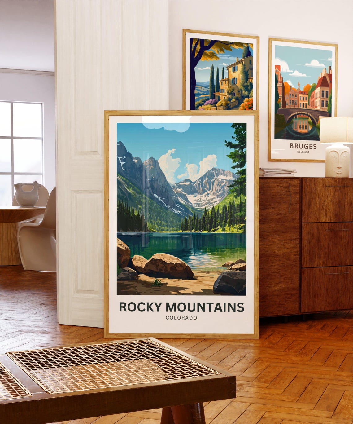 Rocky Mountains Colorado Rocky Shore Alpine View Travel Poster - Image 5