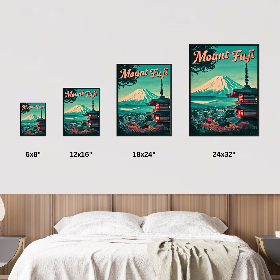 Mount Fuji Japan Retro Pagoda Snow Peak Vintage Travel Poster - Image 4