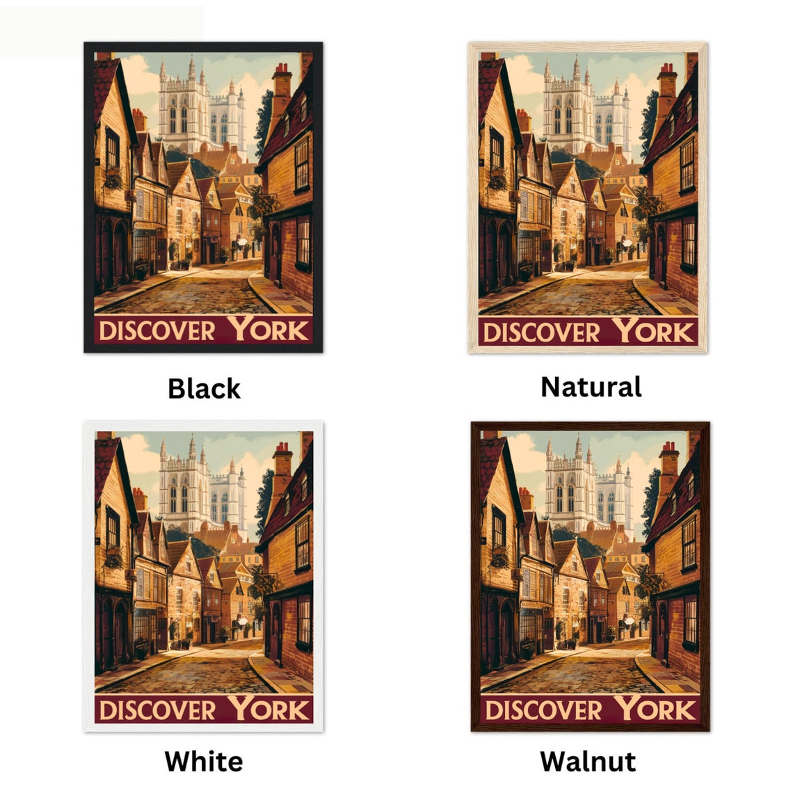 York England Vintage Travel Poster with York Minster and The Shambles - Image 4