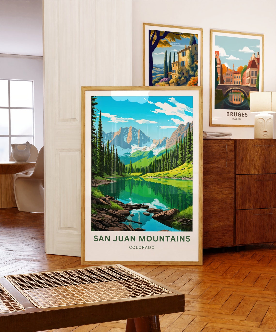 San Juan Mountains Colorado Alpine Lake Reflection Travel Poster - Image 5