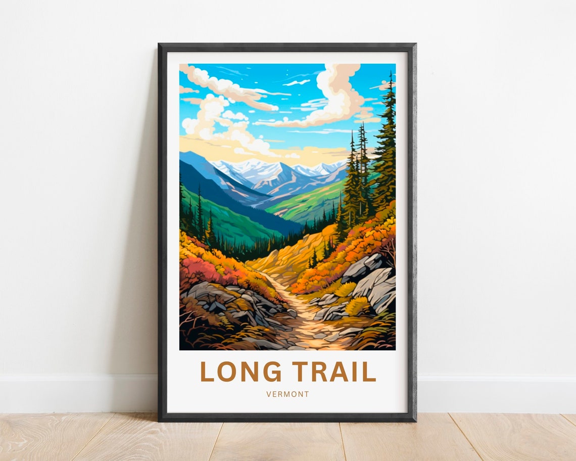 Long Trail Vermont Scenic Fall Foliage Mountain Path Art Poster