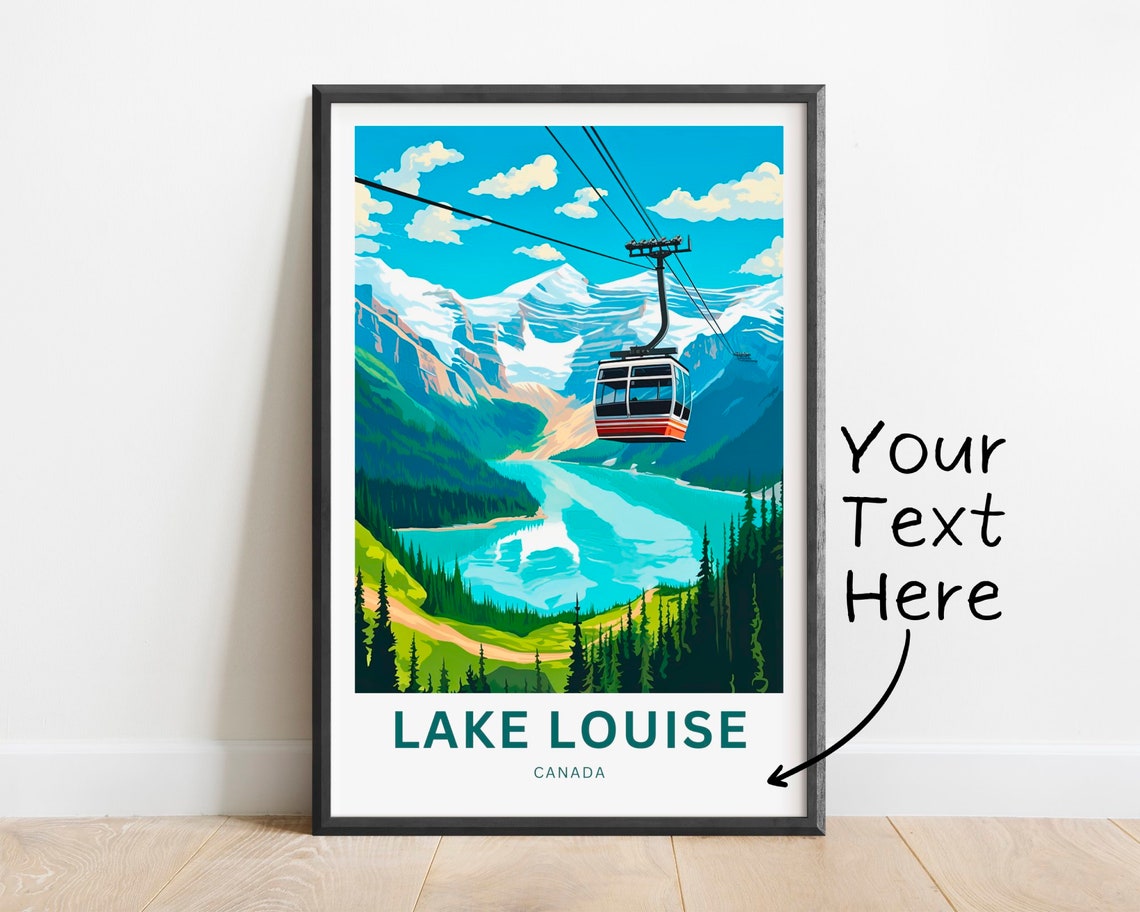 Personalized Lake Louise Canada Travel Poster Gondola Alpine Lake View