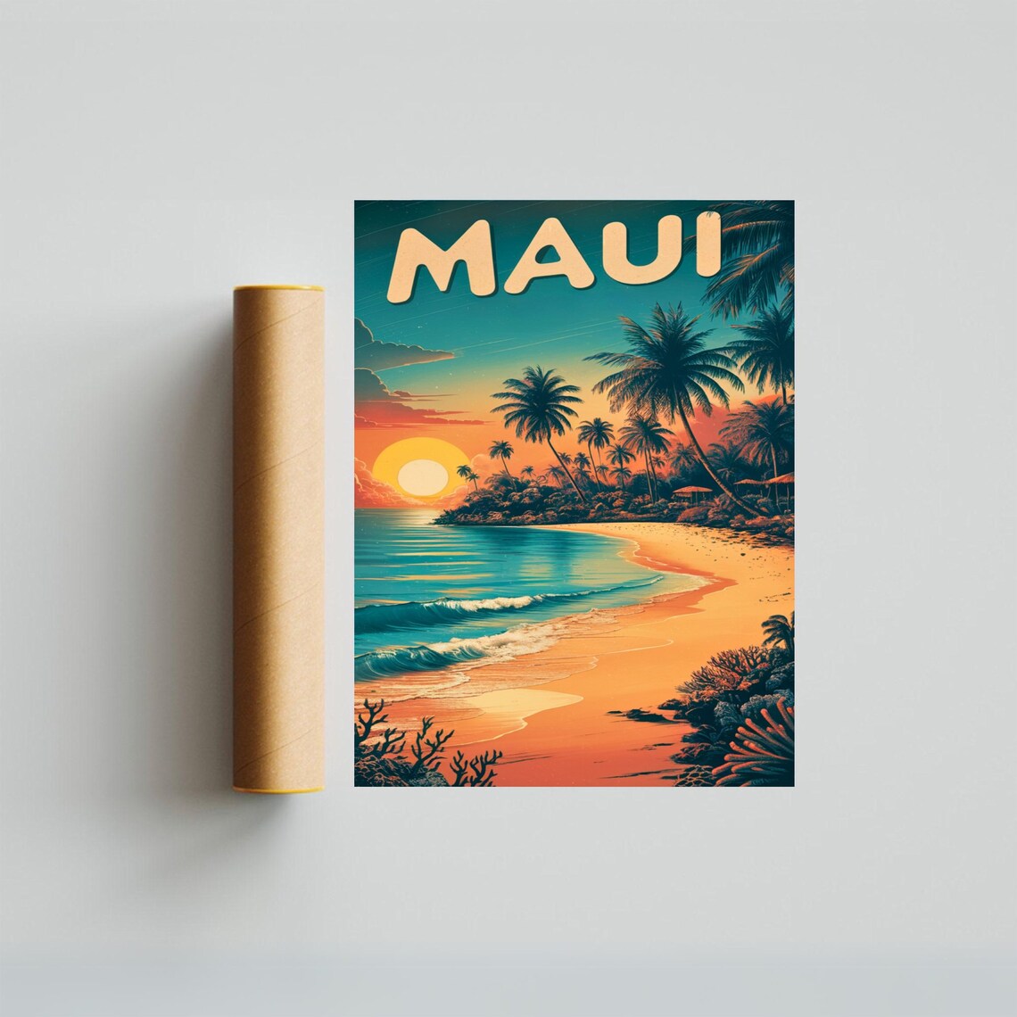 Maui Vintage Travel Poster, Hawaii Wall Art - Image 3