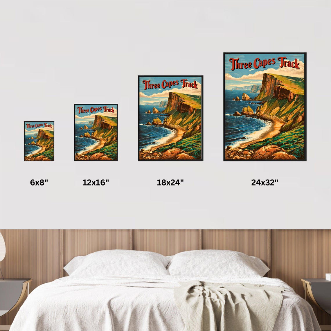 Three Capes Track Tasmania Sea Cliffs Coastal Hike Vintage Poster - Image 3