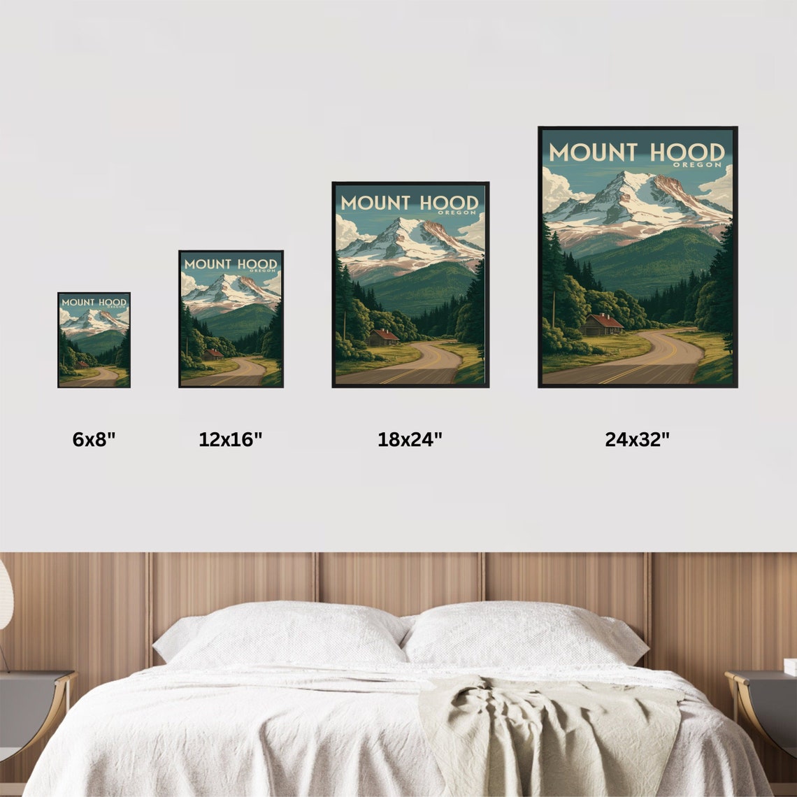 Mount Hood Oregon Vintage Travel Poster with Winding Mountain Road - Image 4