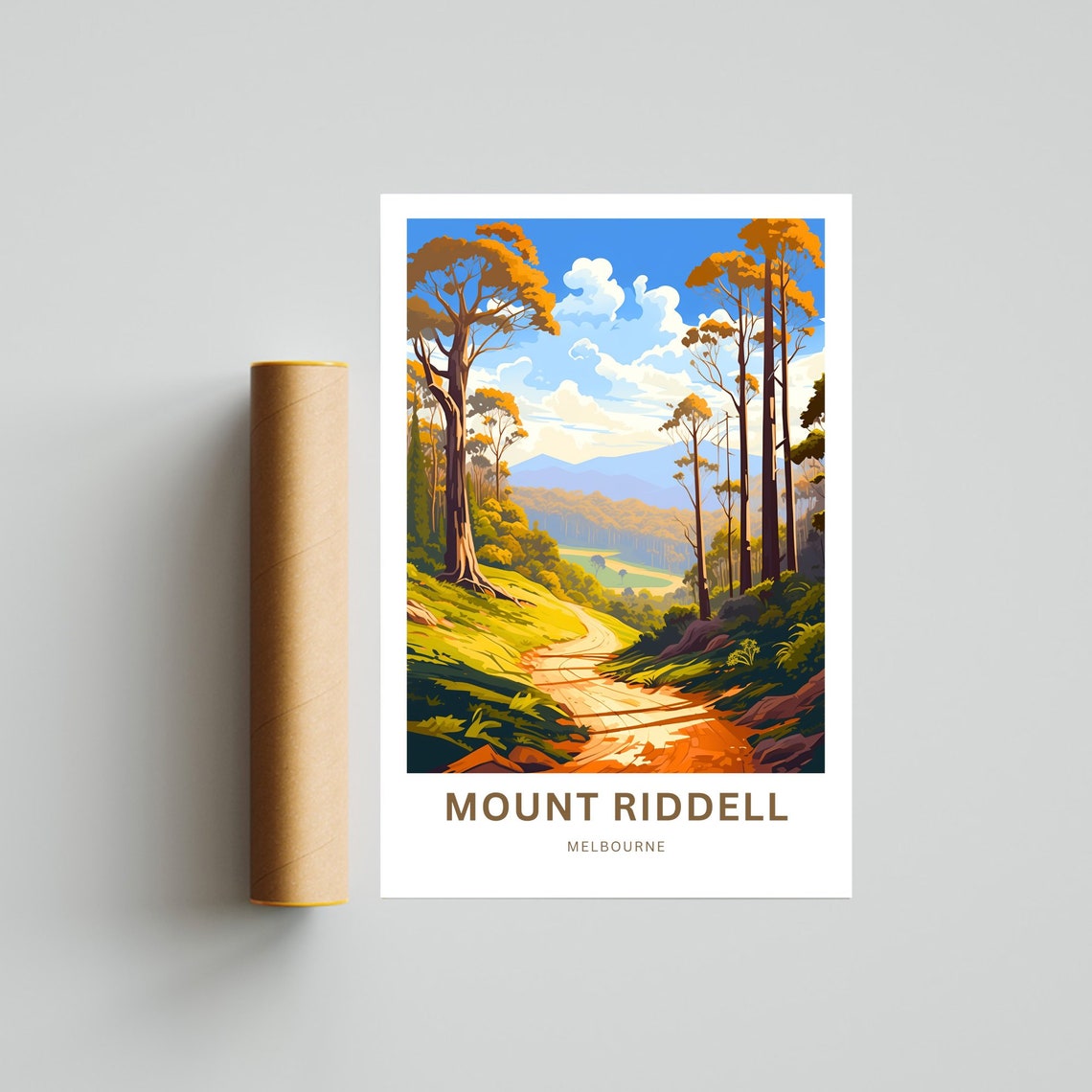 Personalized Mount Riddell Melbourne Autumn Trail Custom Text Poster - Image 4