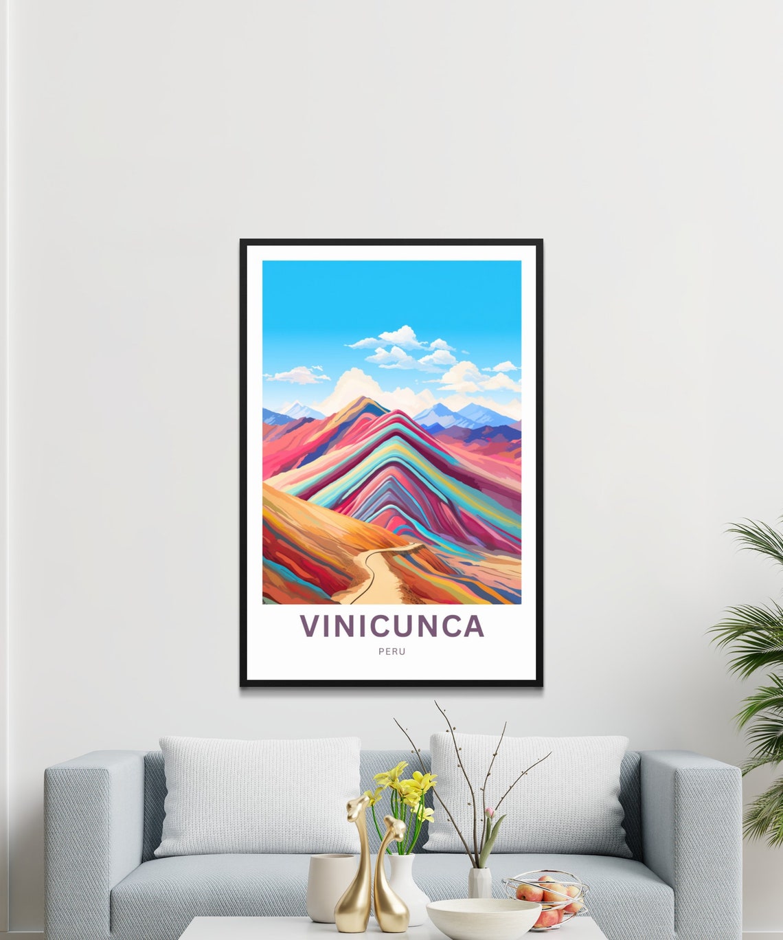 Personalized Vinicunca Travel Print Vinicunca Poster Peru Wall Art Framed Present Gift Peru Present - Image 3