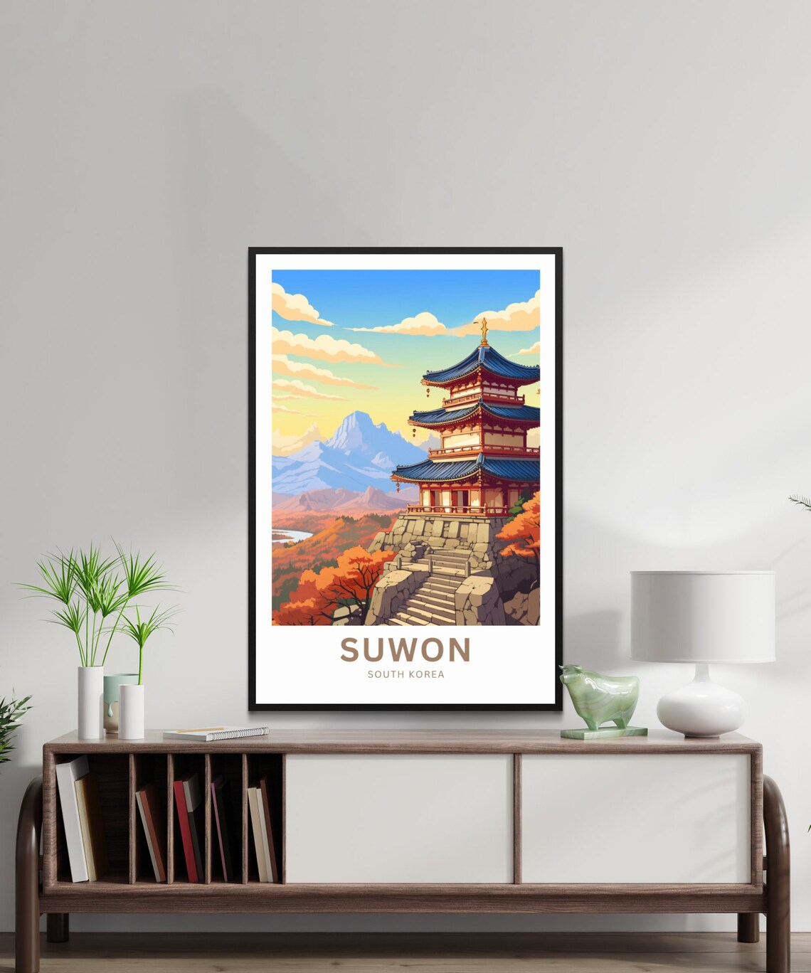 Suwon South Korea Traditional Pagoda Autumn Hills Custom Poster - Image 2