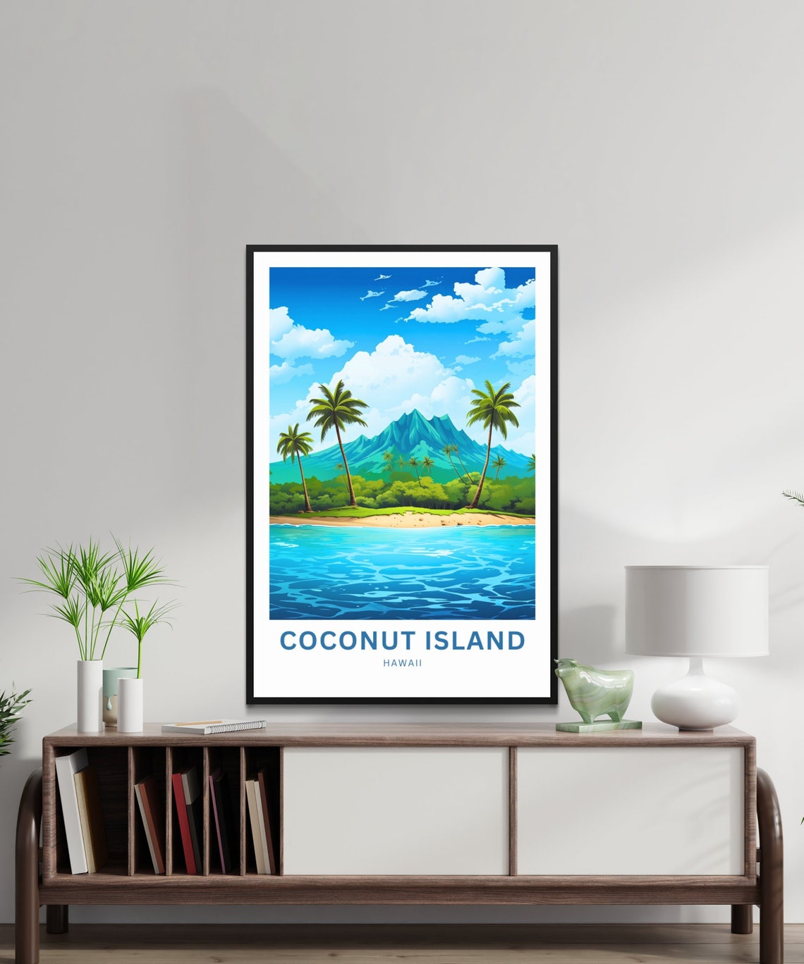 Personalized Coconut Island Hawaii Palm Beach Custom Travel Poster - Image 3