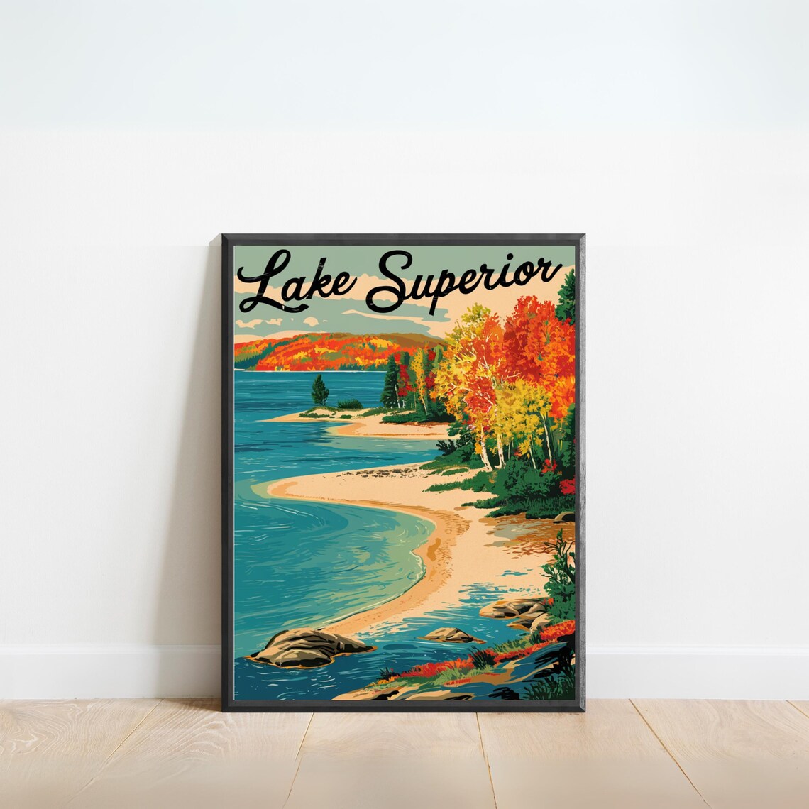 Lake Superior Vintage Travel Poster Art Print