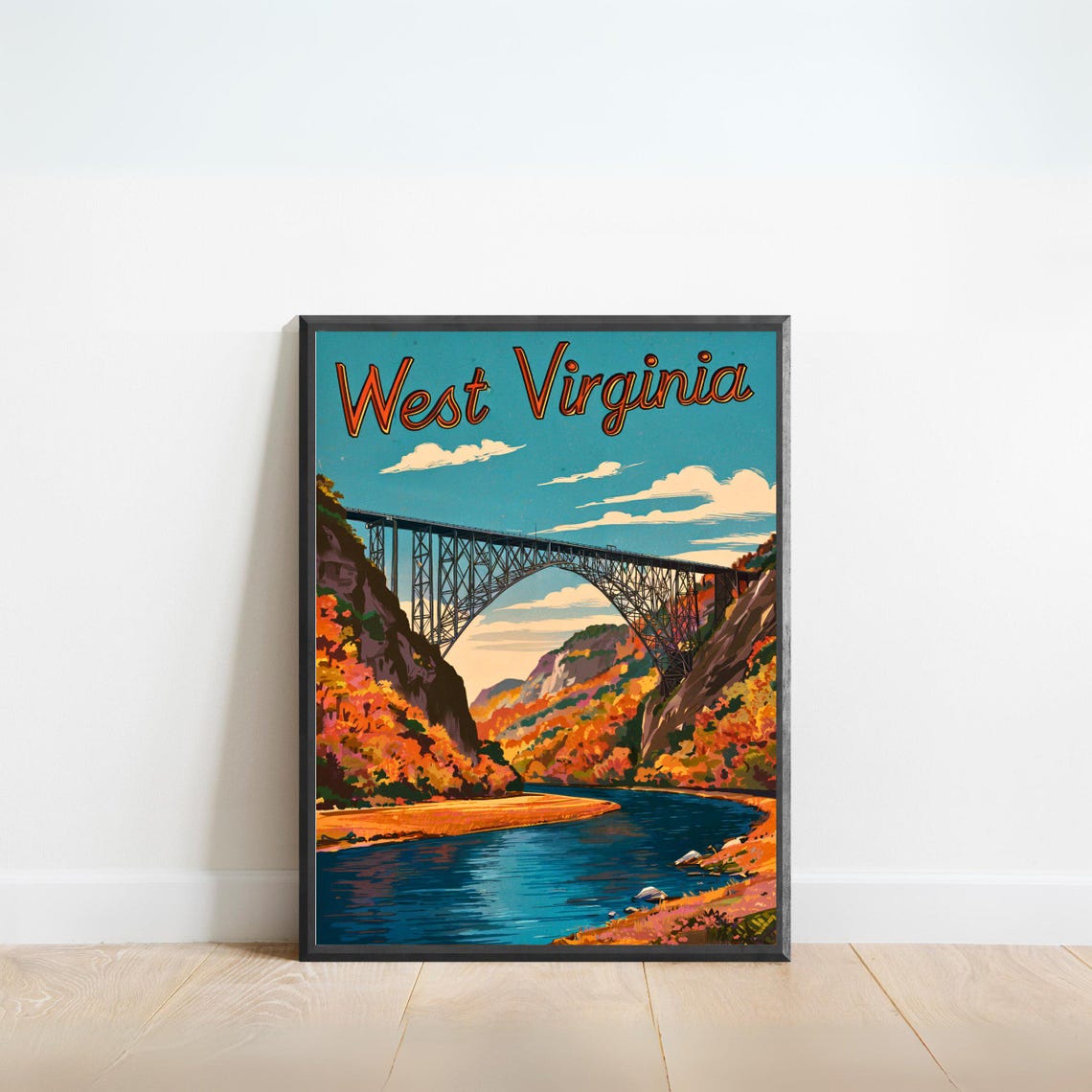 West Virginia New River Gorge Bridge In Glowing Autumn Colors Poster