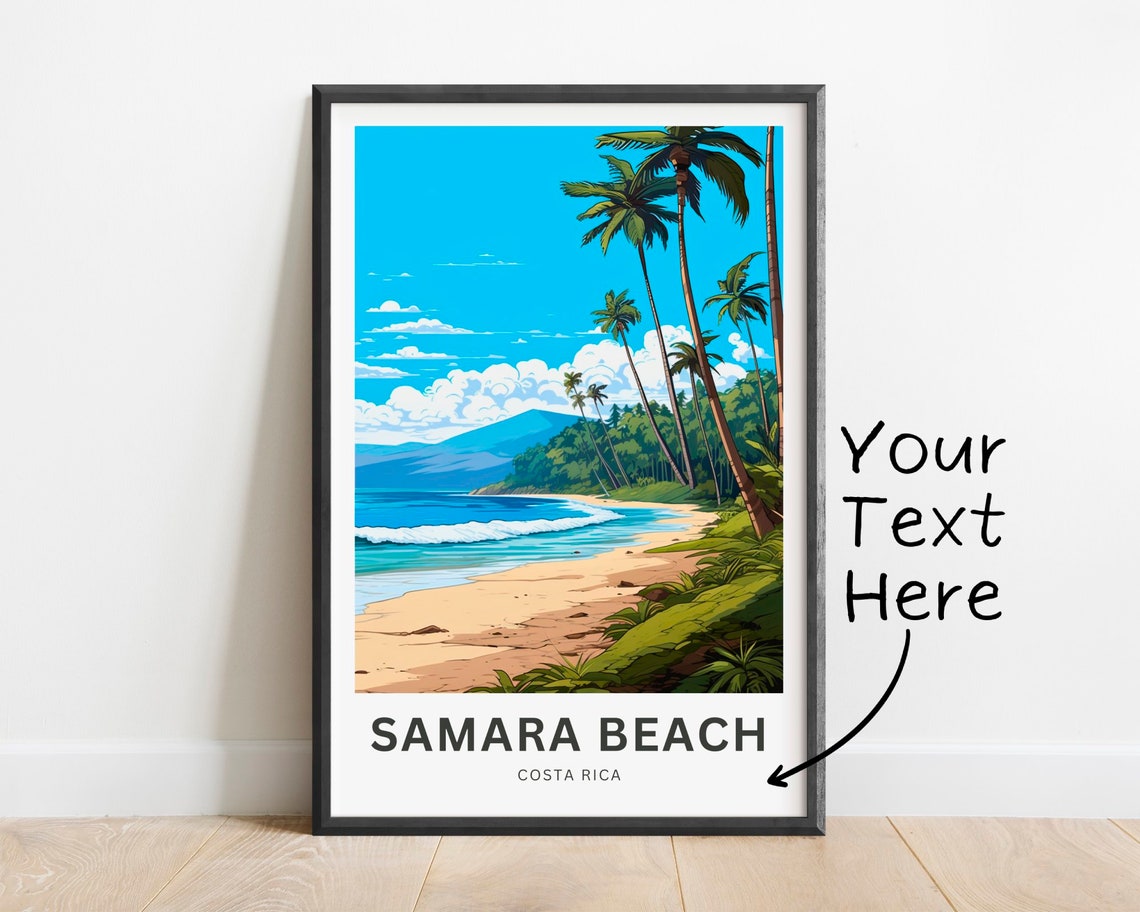 Personalized Samara Beach Costa Rica Beach Custom Travel Poster
