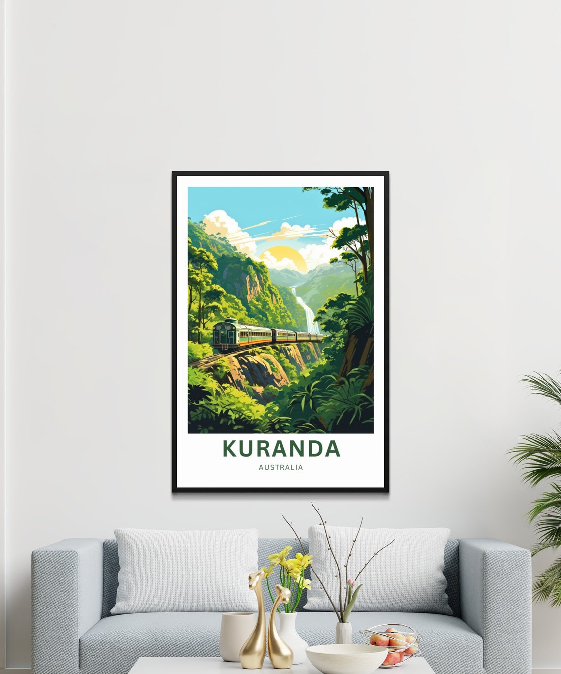 Kuranda Australia Sunset Train Bridge Vintage Travel Poster Gift - Image 3
