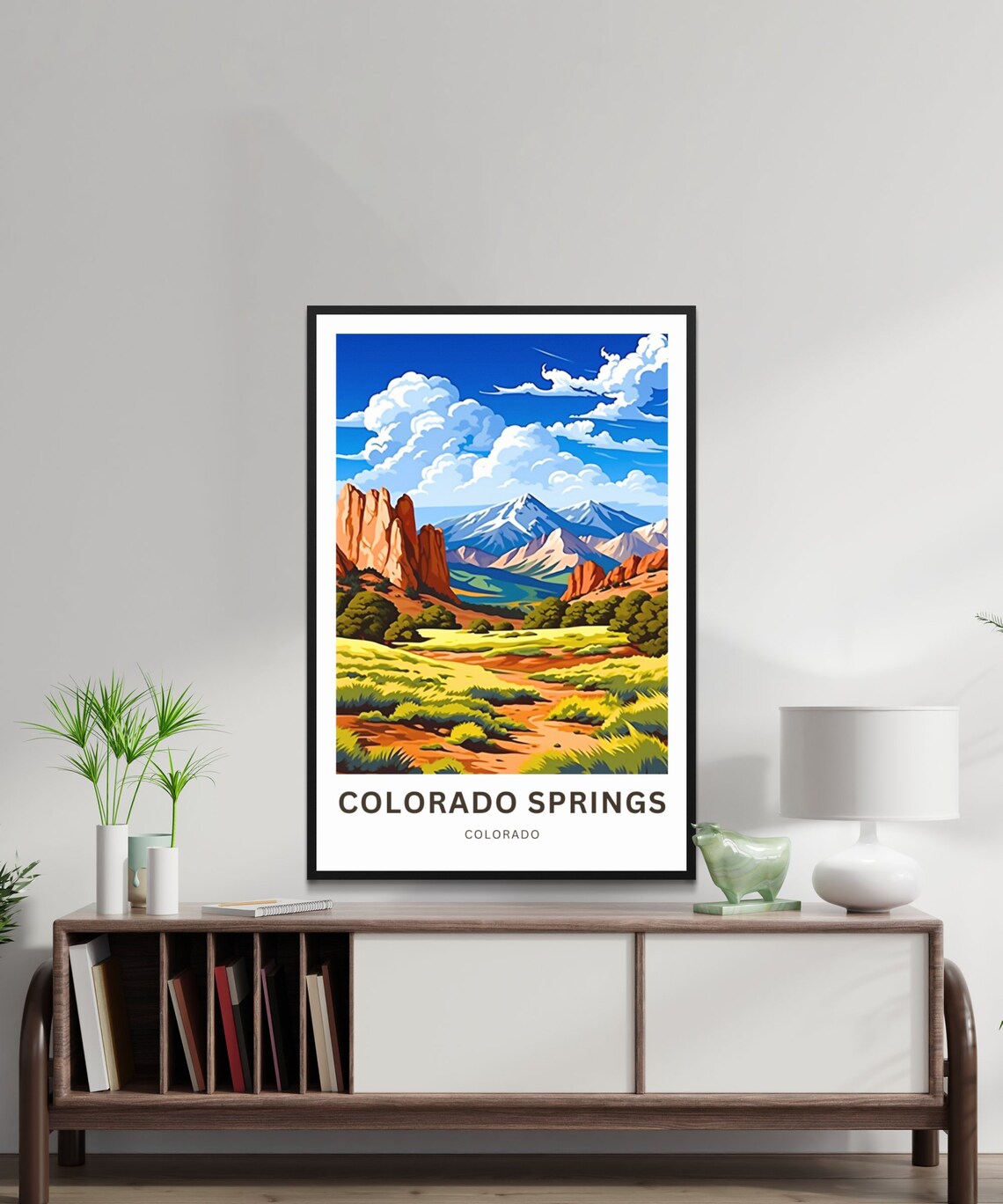 Colorado Springs Colorado Personalized Poster with Red Rock Vista - Image 2
