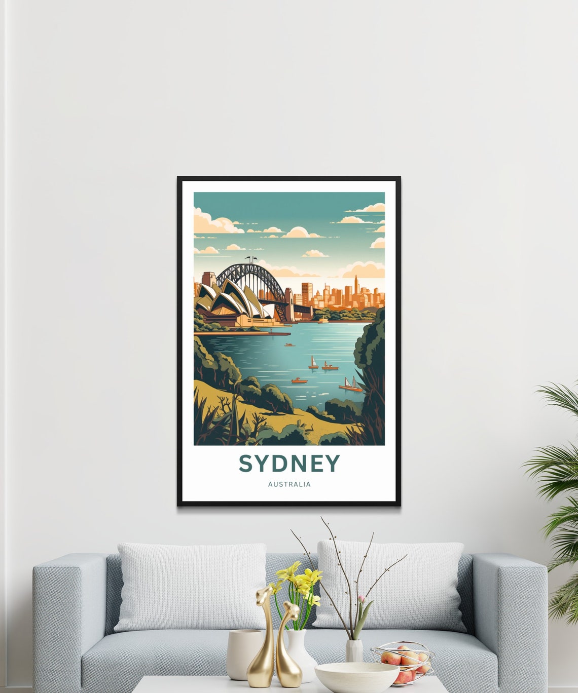 Personalized Sydney Australia Harbour Icons Custom Travel Poster - Image 3