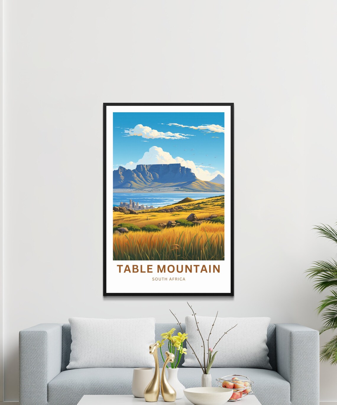 Table Mountain Cape Town Personalized South Africa Travel Poster - Image 3
