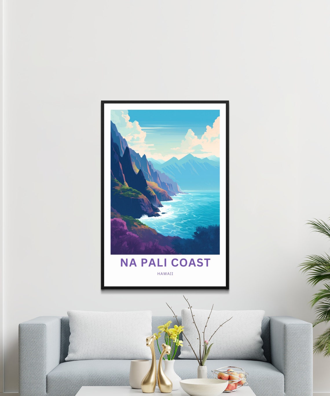Personalized Na Pali Coast Hawaii Dramatic Sea Cliffs Ocean Poster - Image 3
