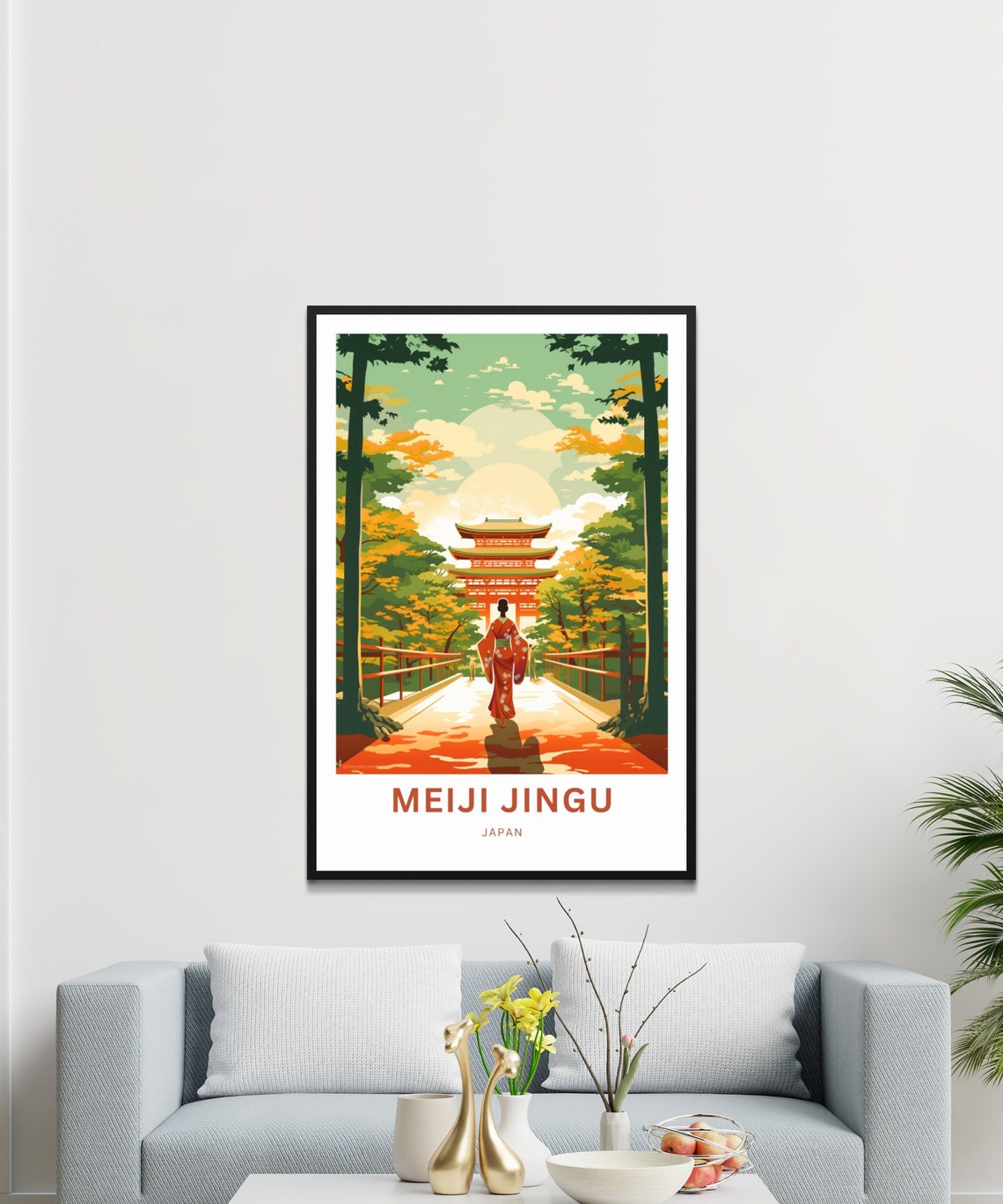 Personalized Meiji Jingu Japan Shrine Custom Text Travel Poster - Image 3