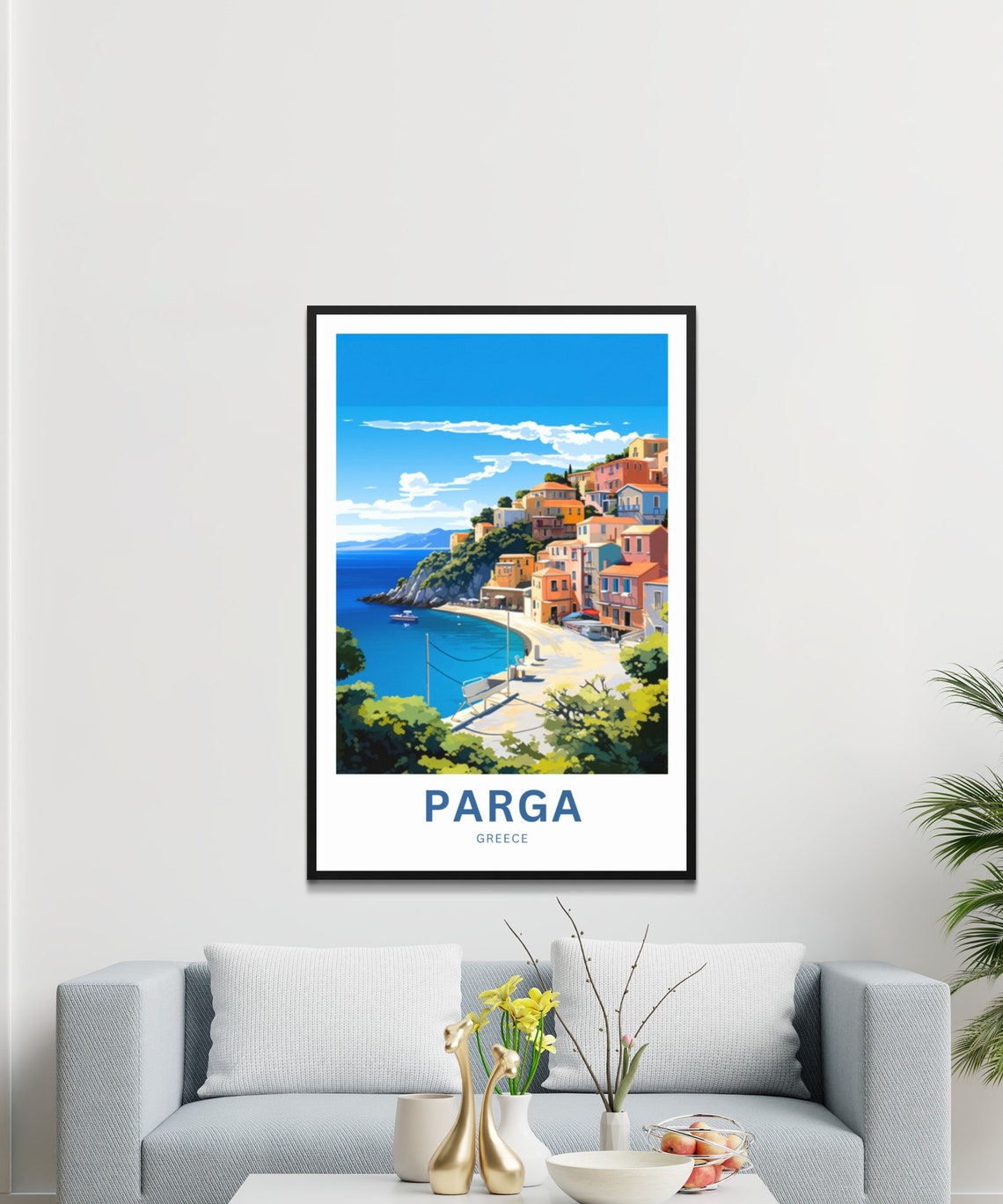 Parga Greece Beach Bay Seaside Travel Poster Sunny Coastal Decor Gift - Image 3