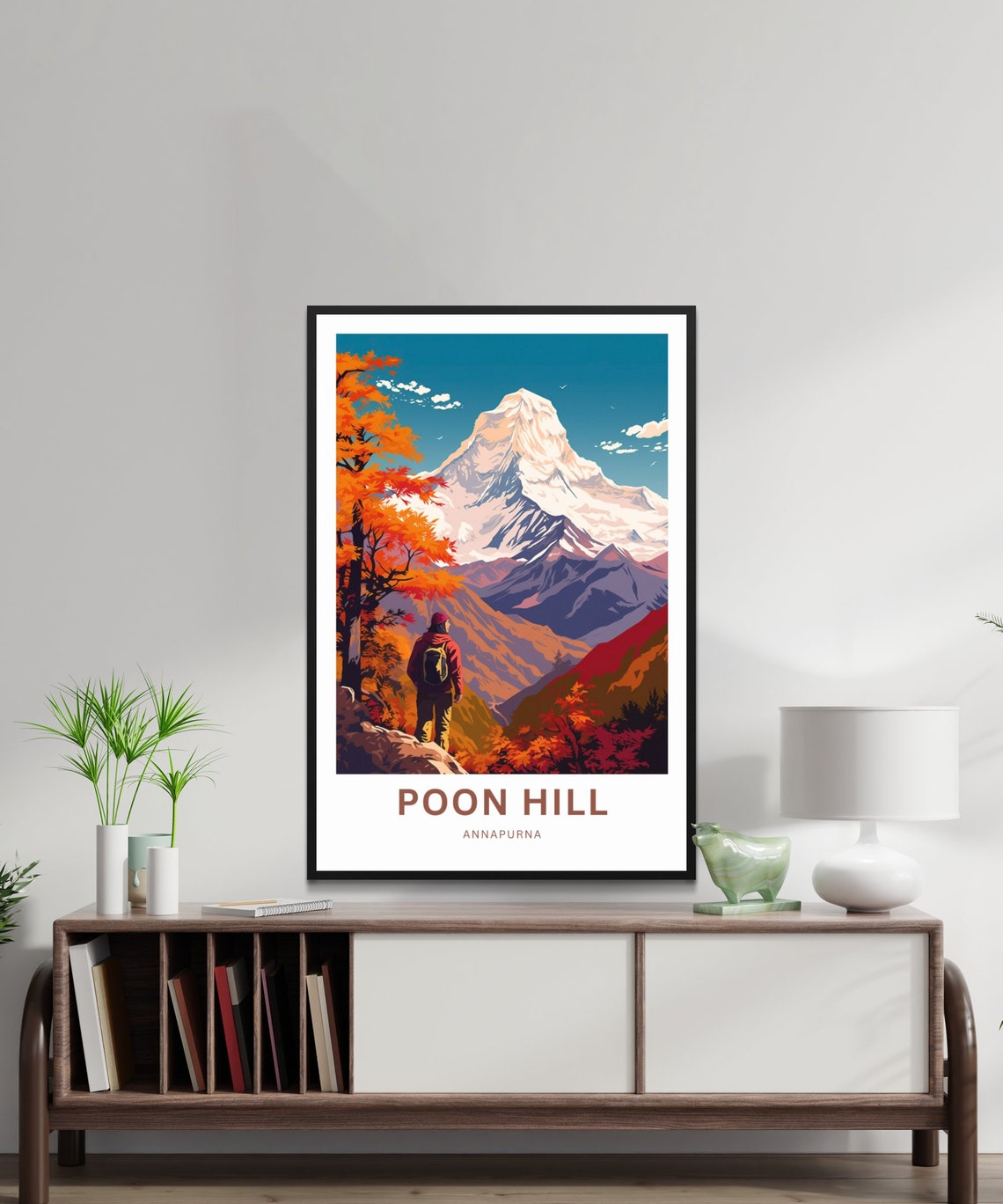 Poon Hill Annapurna Trekker Autumn Vista Customizable Poster - Image 2