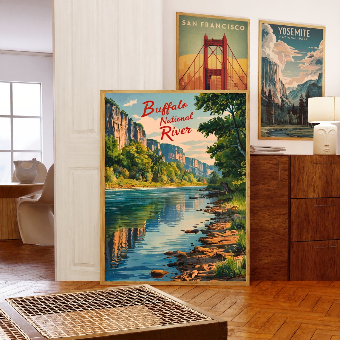 Buffalo River Vintage Travel Poster Buffalo River Print Arkansas Wall Art Framed Gift Arkansas Present - Image 5