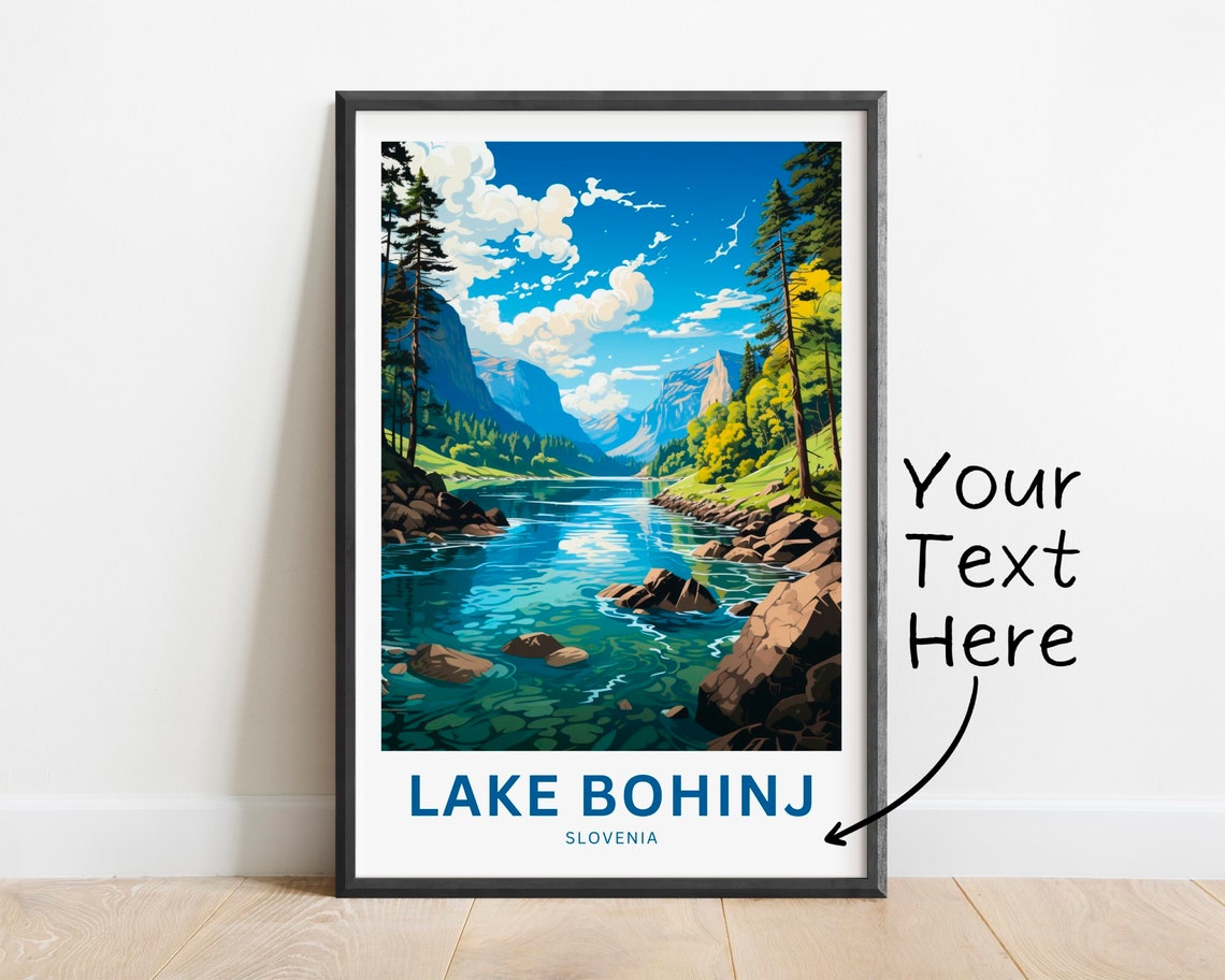 Lake Bohinj Personalized Alpine River Canyon Travel Art Poster