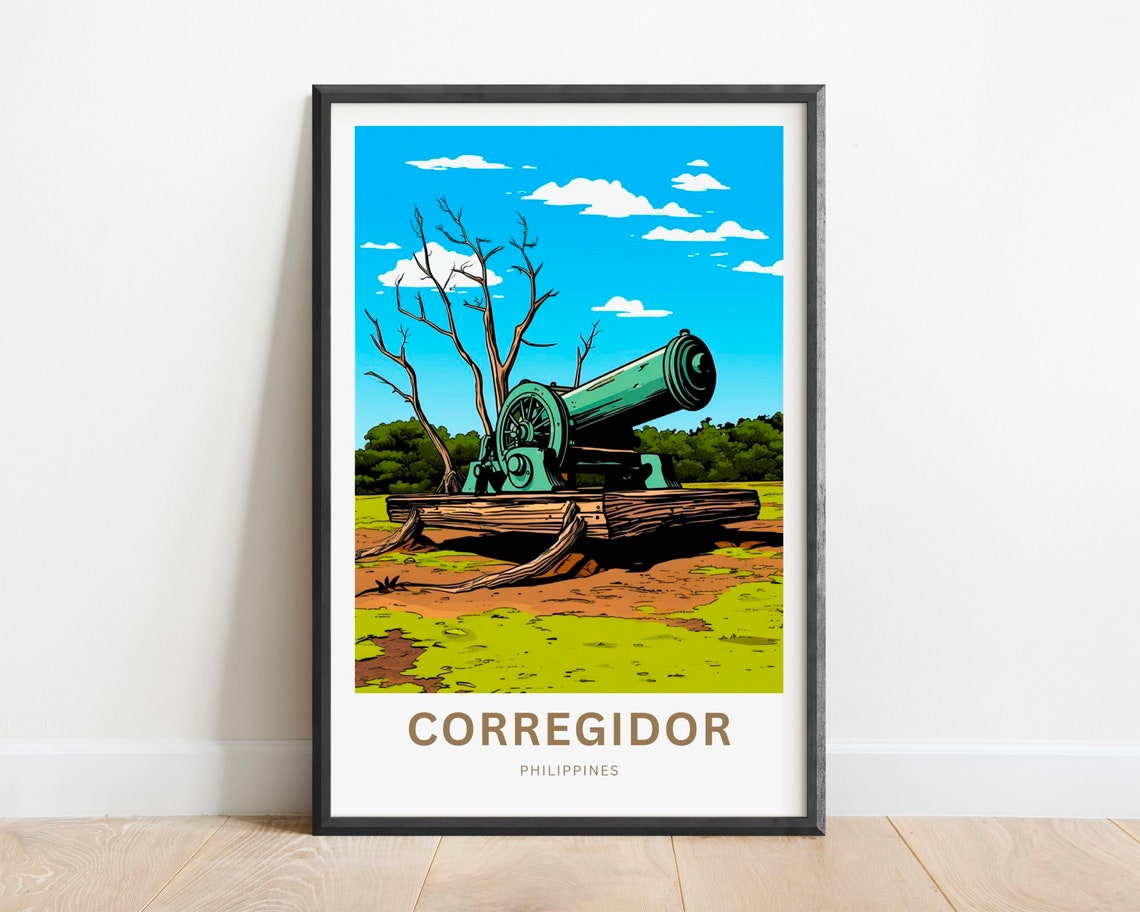 Corregidor Philippines Historic Wartime Cannon Memorial Poster