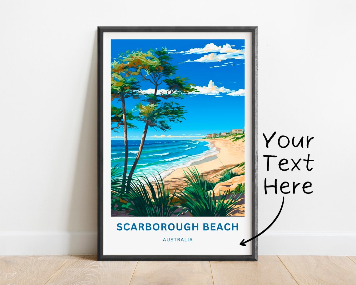 Personalized Scarborough Beach Australia Surf Coast Travel Poster