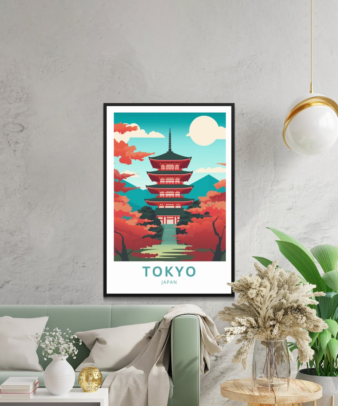 Tokyo Japan Pagoda Autumn Maples Mount Fuji Scenic Travel Poster - Image 3