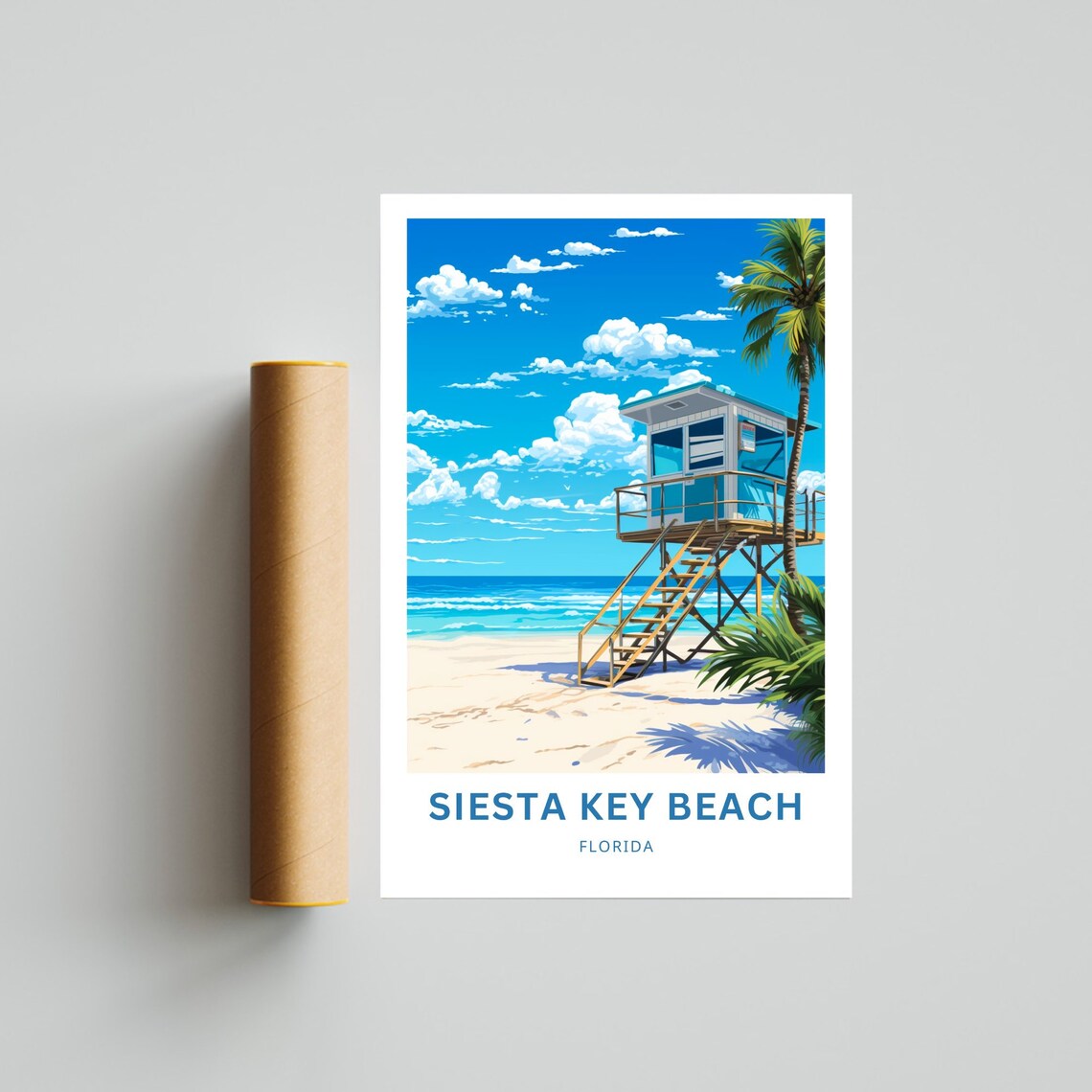 Personalized Siesta Key Beach Travel Poster, Florida - Image 4