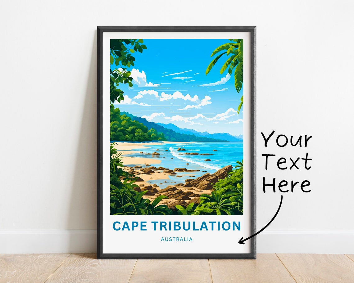 Cape Tribulation Australia Tropical Beach Cove Vintage Travel Poster - Image 2