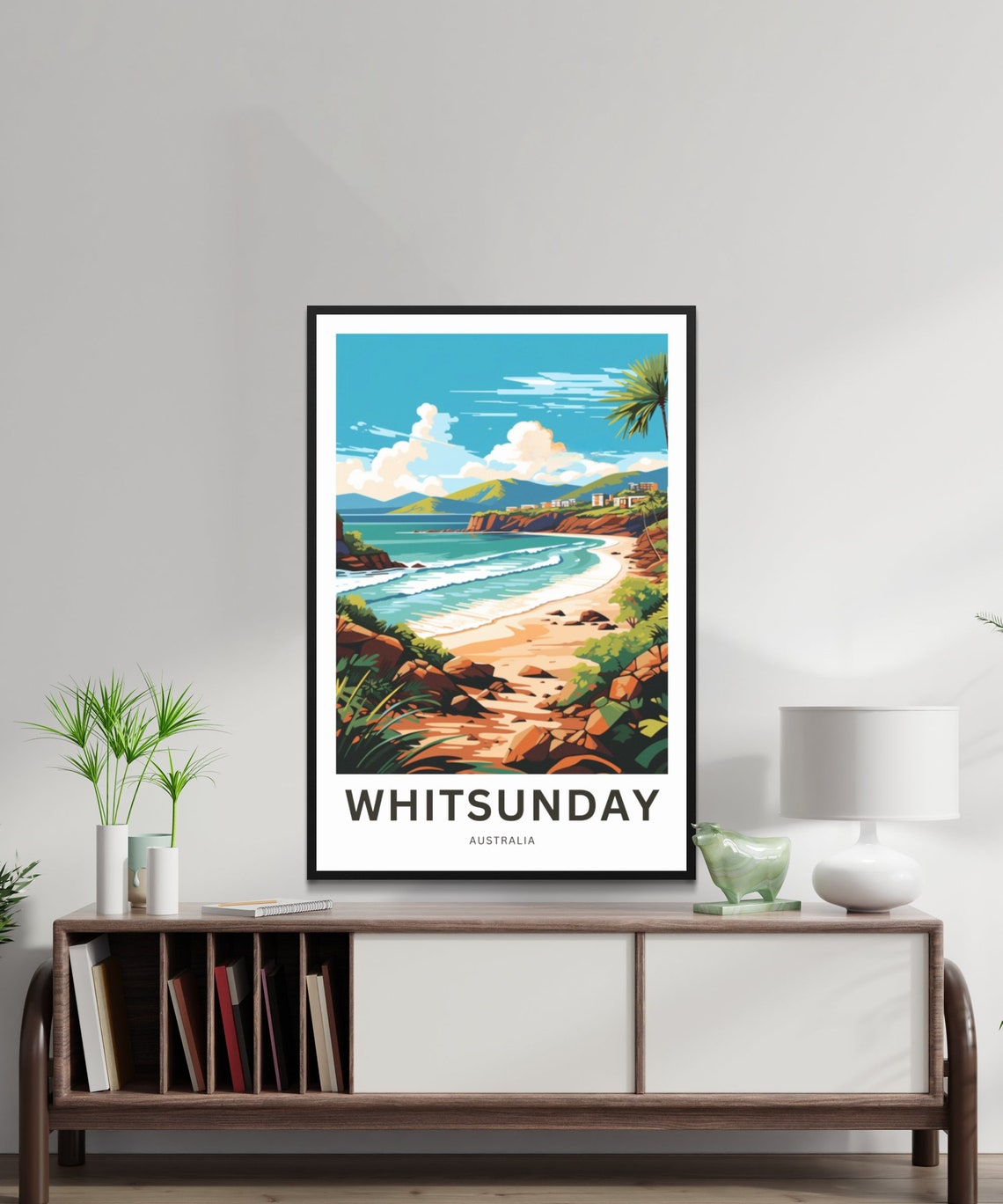Personalized Whitsunday Australia Sandy Beach Travel Poster Gift - Image 2
