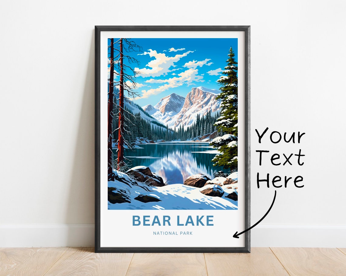 Personalized Bear Lake Travel Print Bear Lake Poster Colorado Wall Art Framed Present Gift Colorado Present