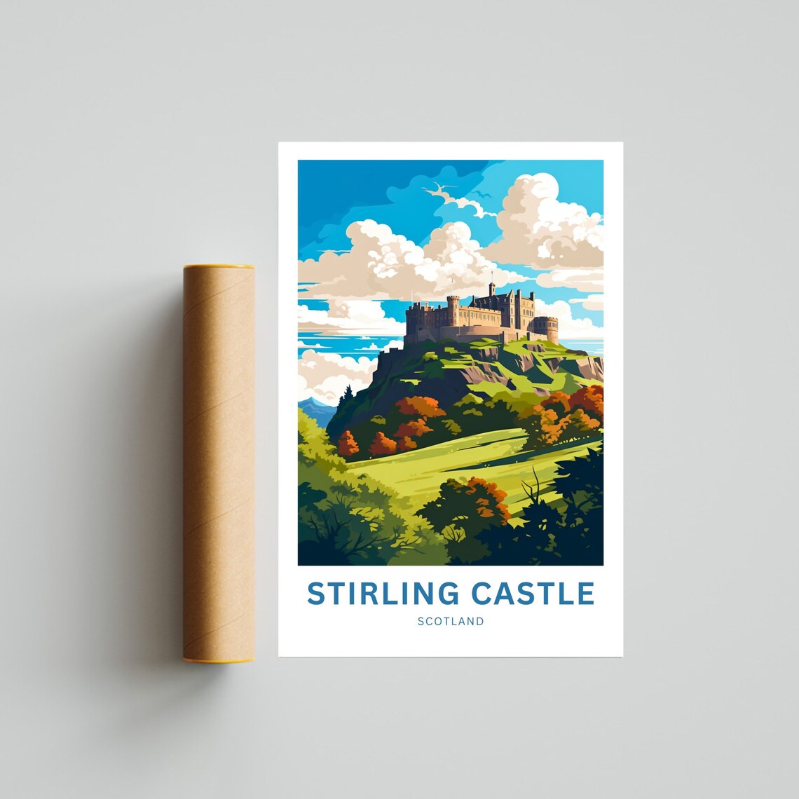 Stirling Castle Scotland Hilltop Fortress Vista Travel Poster - Image 4