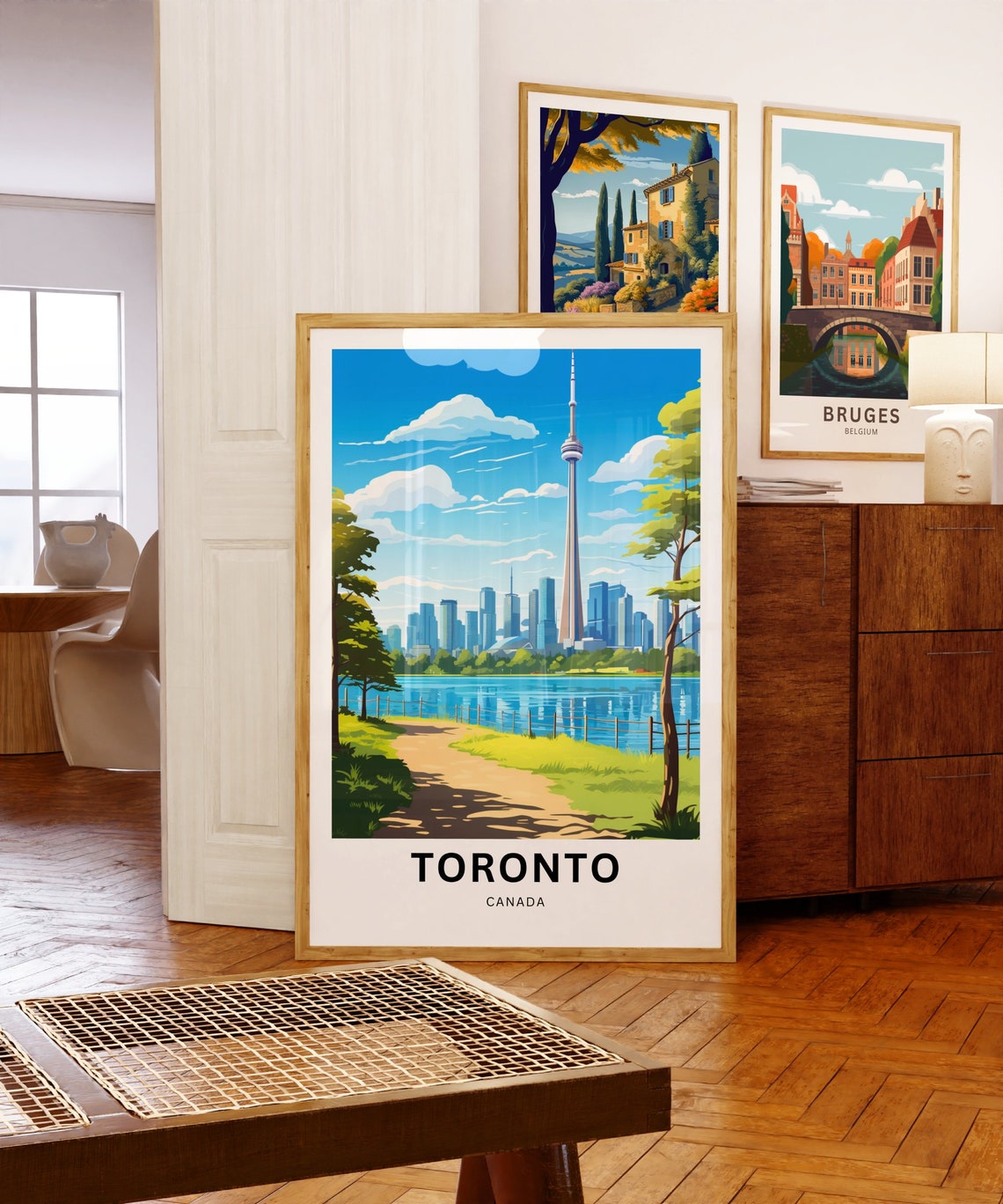 Toronto Canada CN Tower Waterfront Park Skyline Travel Poster - Image 5